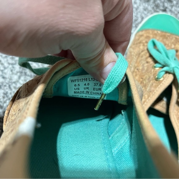 Keds x Kate Spade Cork Cream teal womens sneakers size 6.5 See Note - Picture 9 of 11